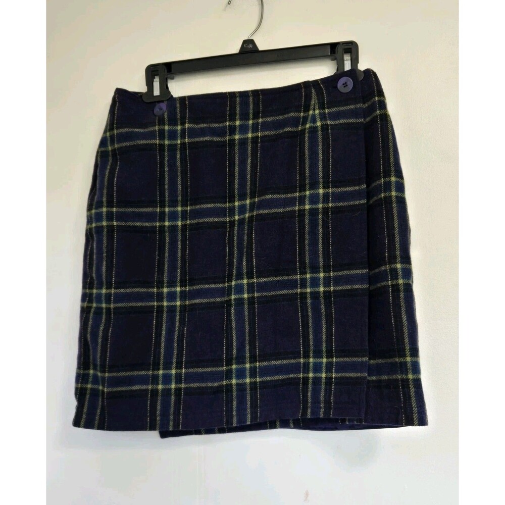 VTG Innovation Sport Skirt Womens 6 Plaid Pencil Wool Blend Office Preppy Career